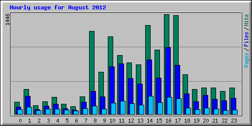 Hourly usage for August 2012