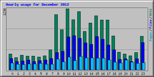 Hourly usage for December 2012